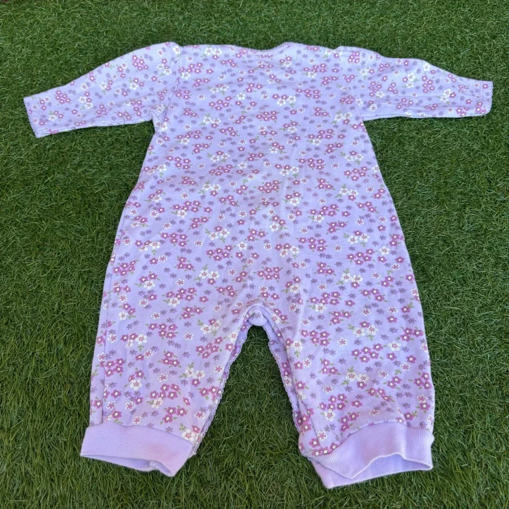 Carters Lavender Floral Footed Pajamas‎ Romper Sleepwear Infant Girls Size 6M